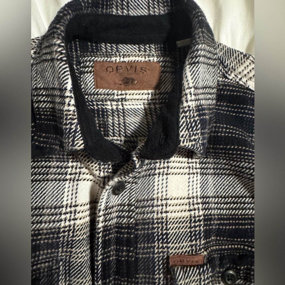 Orvis Black and White Plaid Shirt